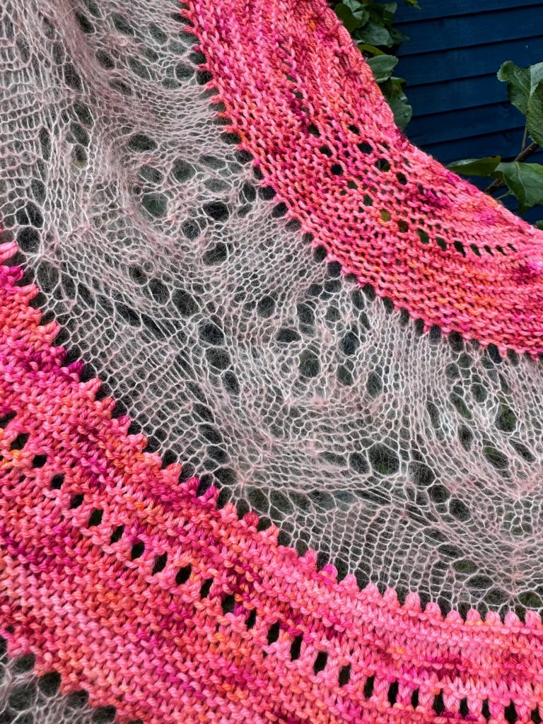 close up of Robach shawl